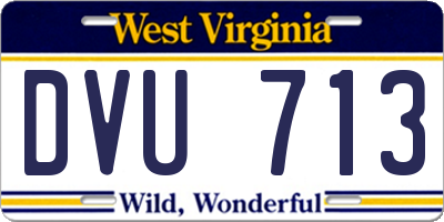 WV license plate DVU713