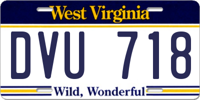 WV license plate DVU718