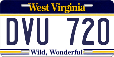 WV license plate DVU720