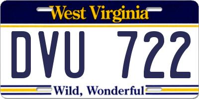 WV license plate DVU722