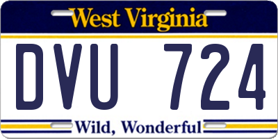 WV license plate DVU724