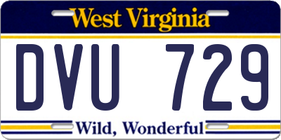 WV license plate DVU729