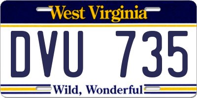 WV license plate DVU735