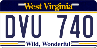 WV license plate DVU740