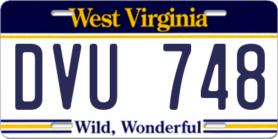 WV license plate DVU748