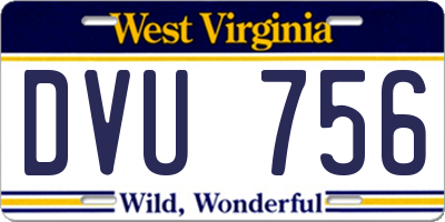 WV license plate DVU756