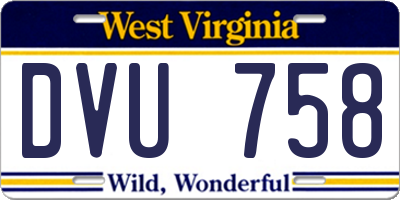 WV license plate DVU758