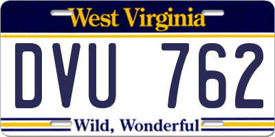 WV license plate DVU762