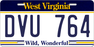 WV license plate DVU764