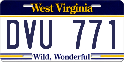 WV license plate DVU771