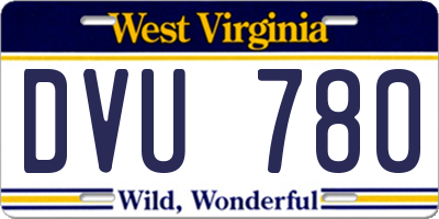 WV license plate DVU780