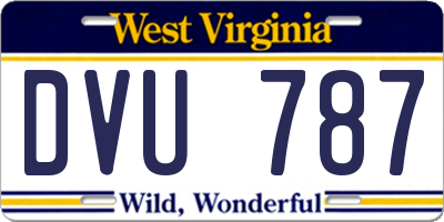 WV license plate DVU787