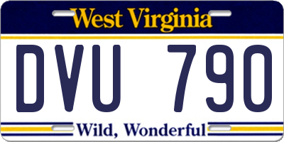 WV license plate DVU790