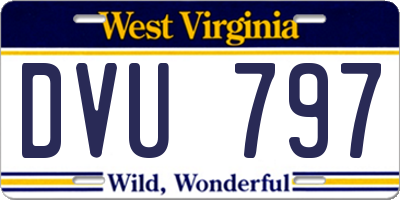 WV license plate DVU797