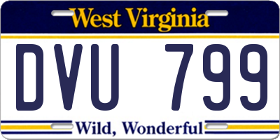 WV license plate DVU799