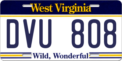 WV license plate DVU808