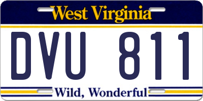 WV license plate DVU811