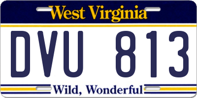 WV license plate DVU813