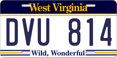 WV license plate DVU814