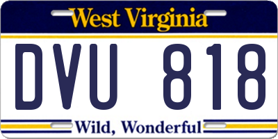 WV license plate DVU818