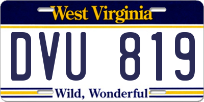 WV license plate DVU819