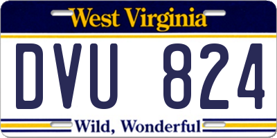 WV license plate DVU824