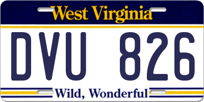 WV license plate DVU826