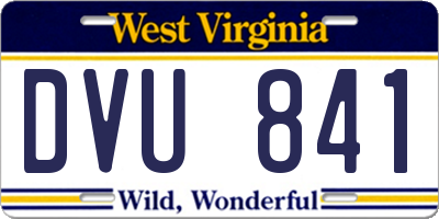 WV license plate DVU841