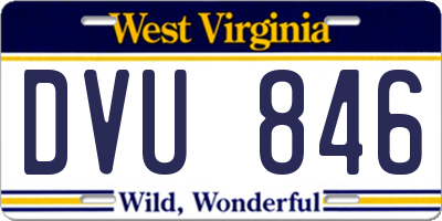 WV license plate DVU846
