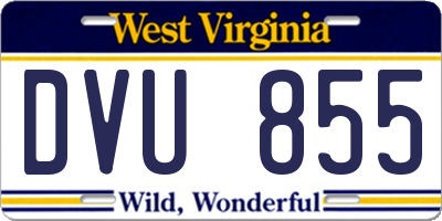 WV license plate DVU855