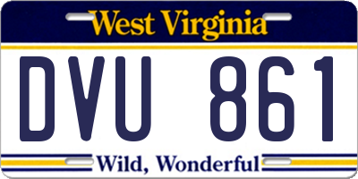WV license plate DVU861