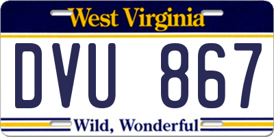 WV license plate DVU867