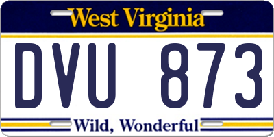 WV license plate DVU873
