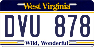 WV license plate DVU878