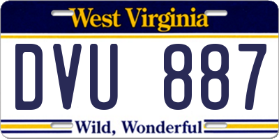 WV license plate DVU887