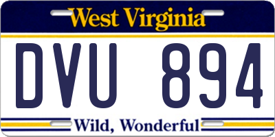 WV license plate DVU894
