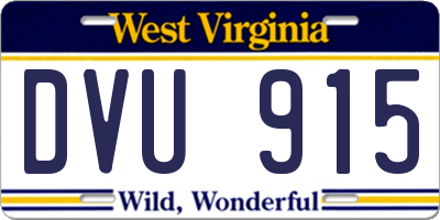 WV license plate DVU915