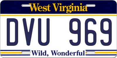 WV license plate DVU969