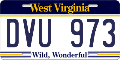 WV license plate DVU973