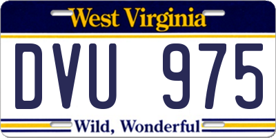 WV license plate DVU975