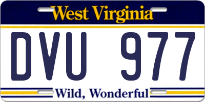 WV license plate DVU977