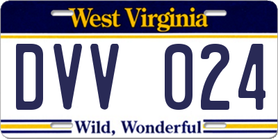 WV license plate DVV024