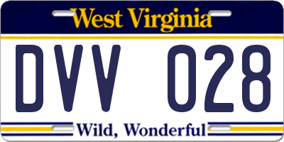 WV license plate DVV028