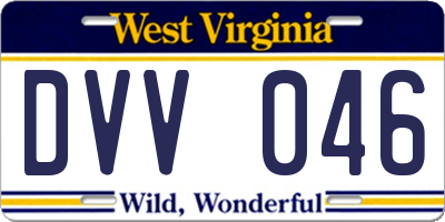 WV license plate DVV046