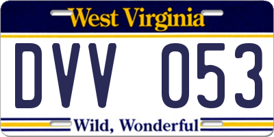 WV license plate DVV053
