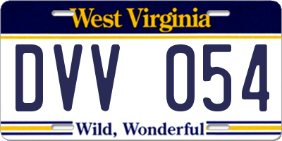 WV license plate DVV054