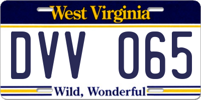 WV license plate DVV065