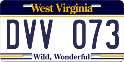 WV license plate DVV073