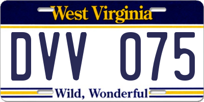 WV license plate DVV075