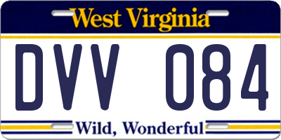 WV license plate DVV084